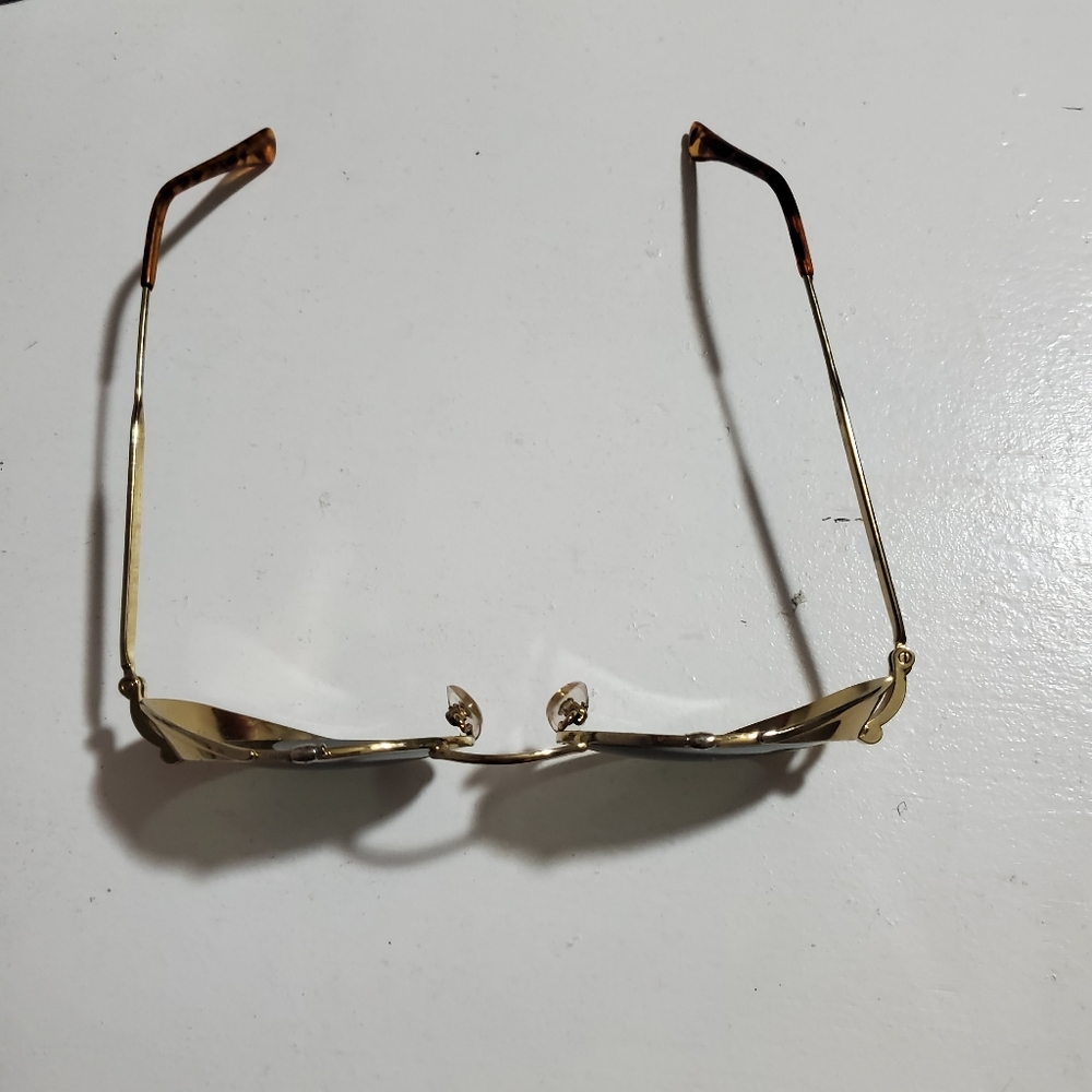 Sun Glasses Steampunk, gold rimmed. Vintage Unisex - Picture 2 of 4
